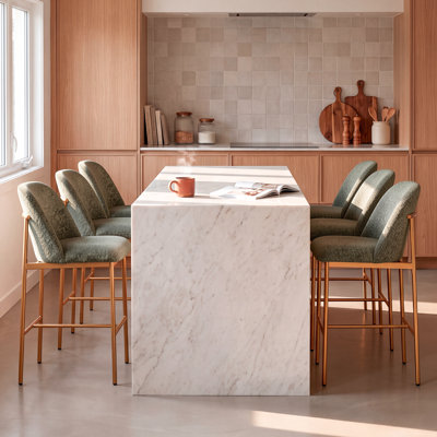 Tabouret de bar COLAMY MATRIX 25 po, hauteur du siège avec comptoir, vert, ensemble de 4/6