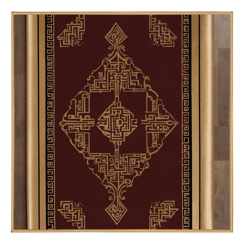 Ornamental Rose Rug, Square 6'