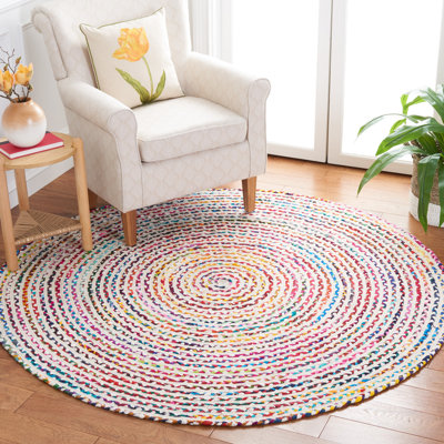 Braided Handmade Cotton Chevron Rug