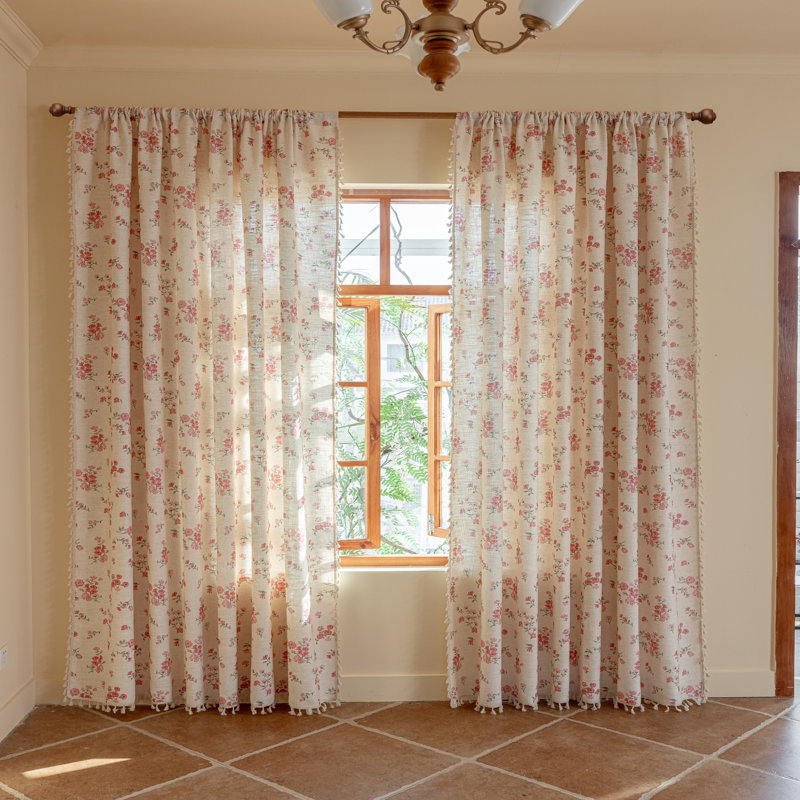 Polyester Exquiste Pattern Print Curtains 2 Panel, 52" W x 63" L