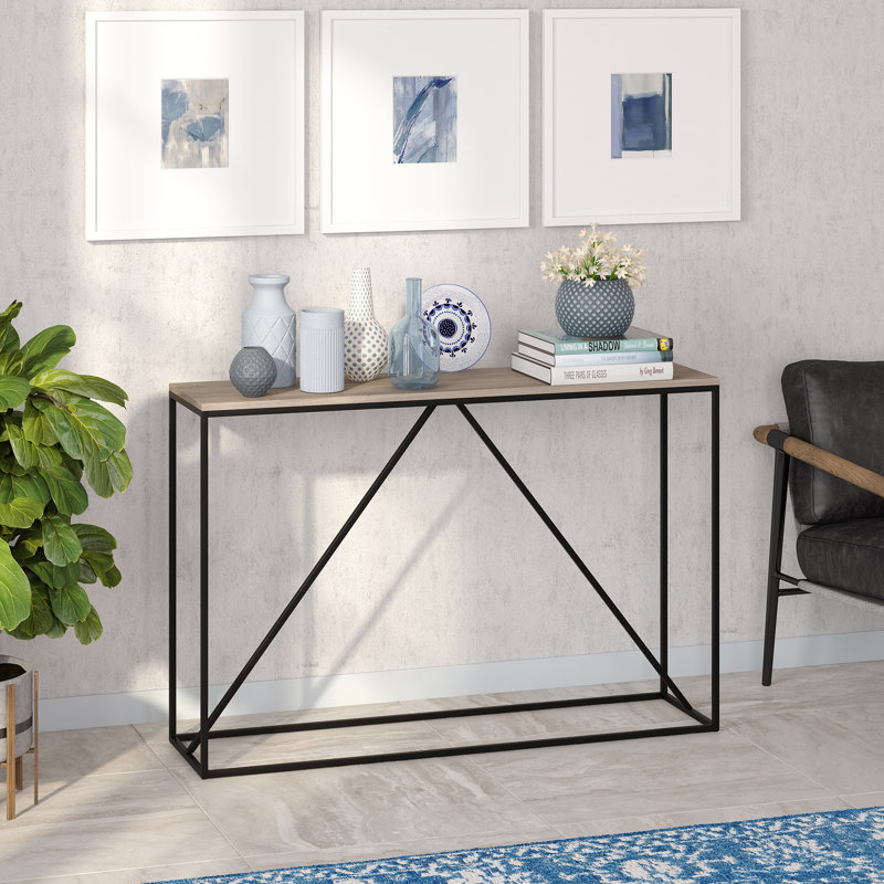 Nia Console Table, 30" H x 45" W x 11.75" D, Gray Wash