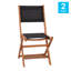 Chaises bistro pliantes en bois d'acacia toutes saisons avec dossier et siège en filet