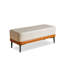 Banc de style nordique en bois massif, cuir et métal pour entrée et chambre-1343894445