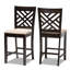 63.5cm H Polyester Blend Upholstered Cross Back Side Chair in Grey/Dark Brown-1779329535