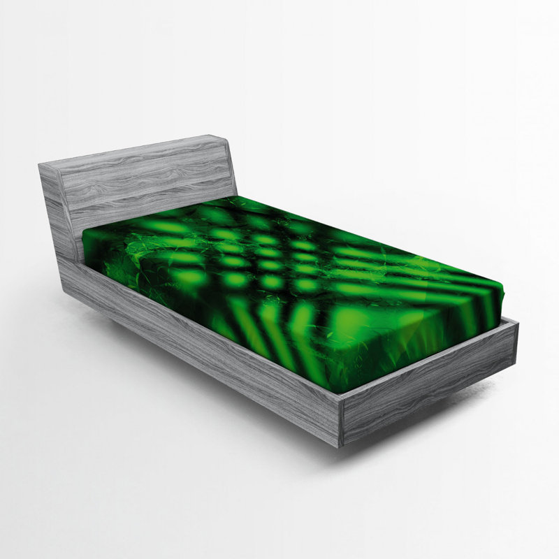 Microfiber Abstract Fitted Sheet, Twin Fitted Sheet