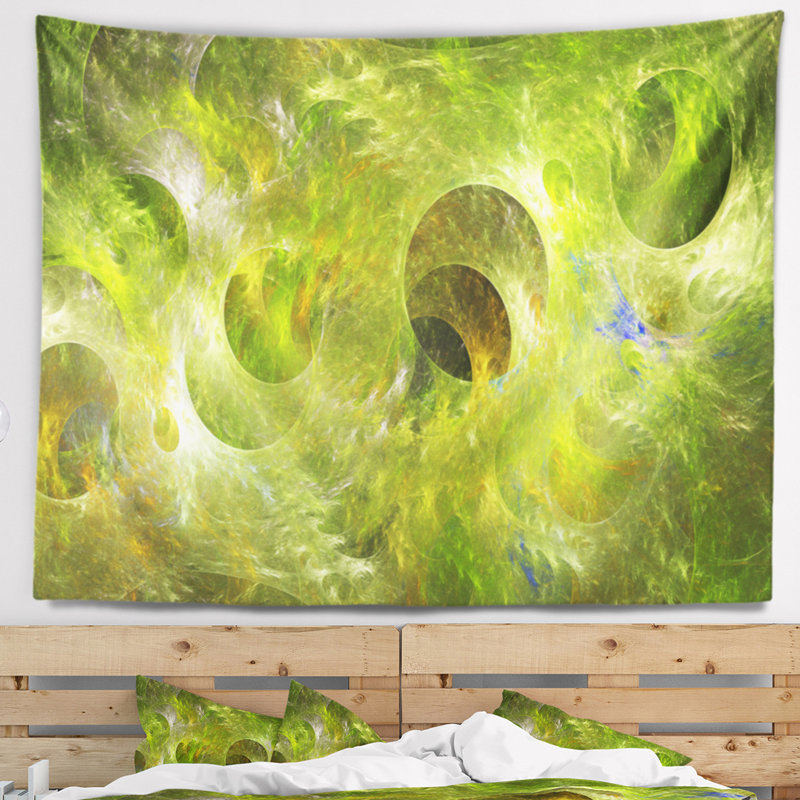 Tapisserie abstraite ornementale en verre ornementale fractale, H 32 po x l 39 po