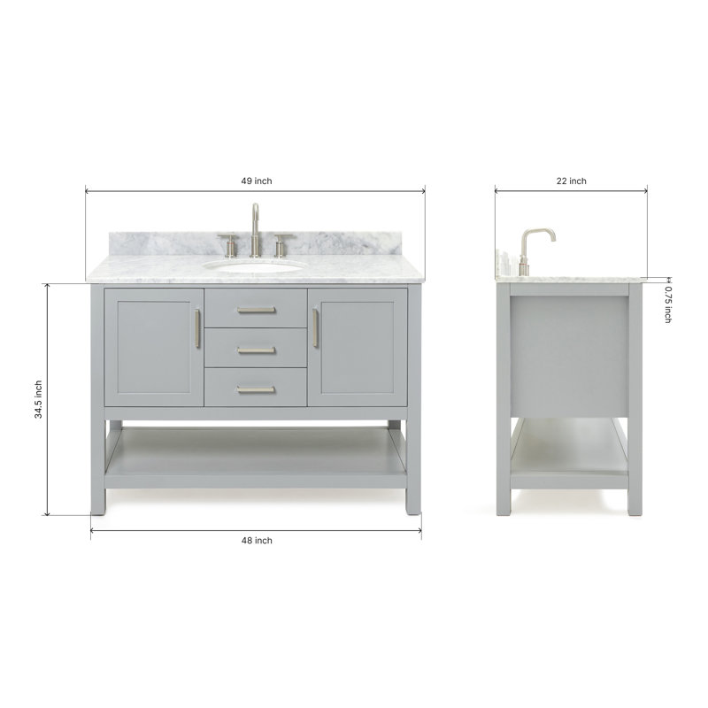 Bayhill 49'' W Single Vanity, Gray