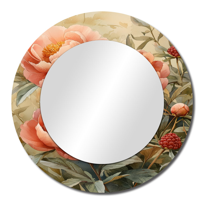 Pivoines dans la framboise - imprimé mural miroir floral - imprimé sur métal, 23 po x 23 po