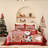 Janaid Red Microfiber Reversible Quilt Set Chritmas Bedding Set-198285718