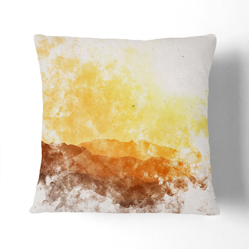 Mountain Layers Cushion with Filling, 55cm H x 55cm W x 20cm D, White