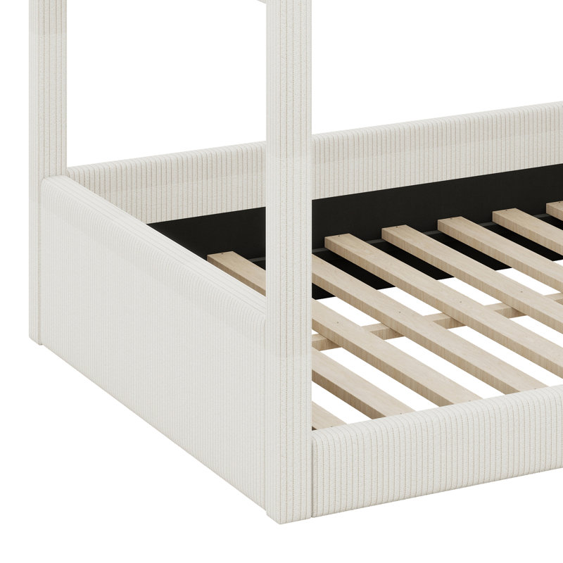 Lit tapissier Corduroy, Beige