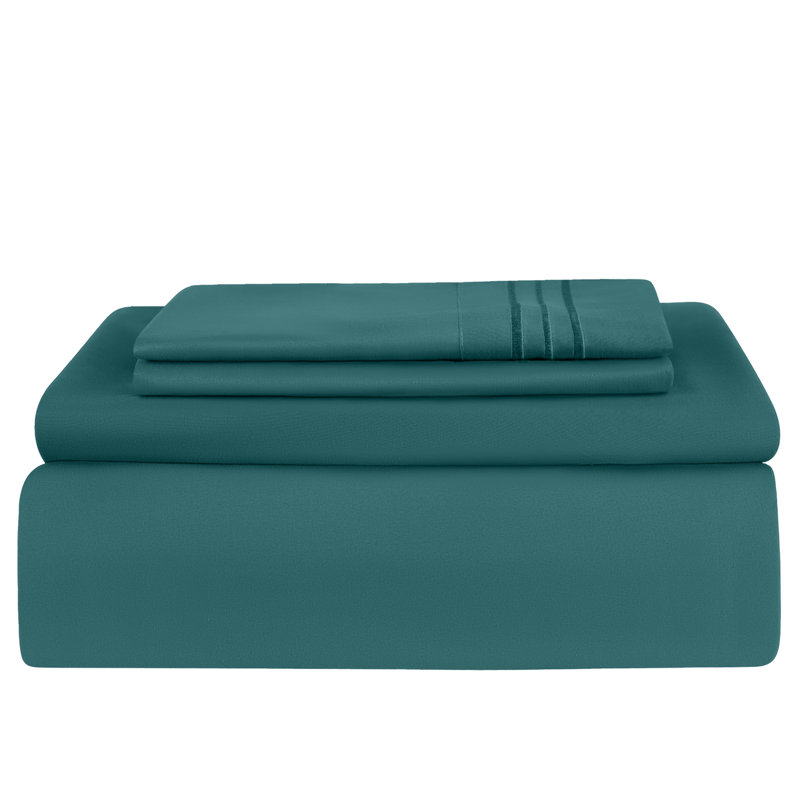 Ensemble de literie en microfibre 1800 Series, Bleu sarcelle, Ensemble de draps pour taille de lit simple TG ave