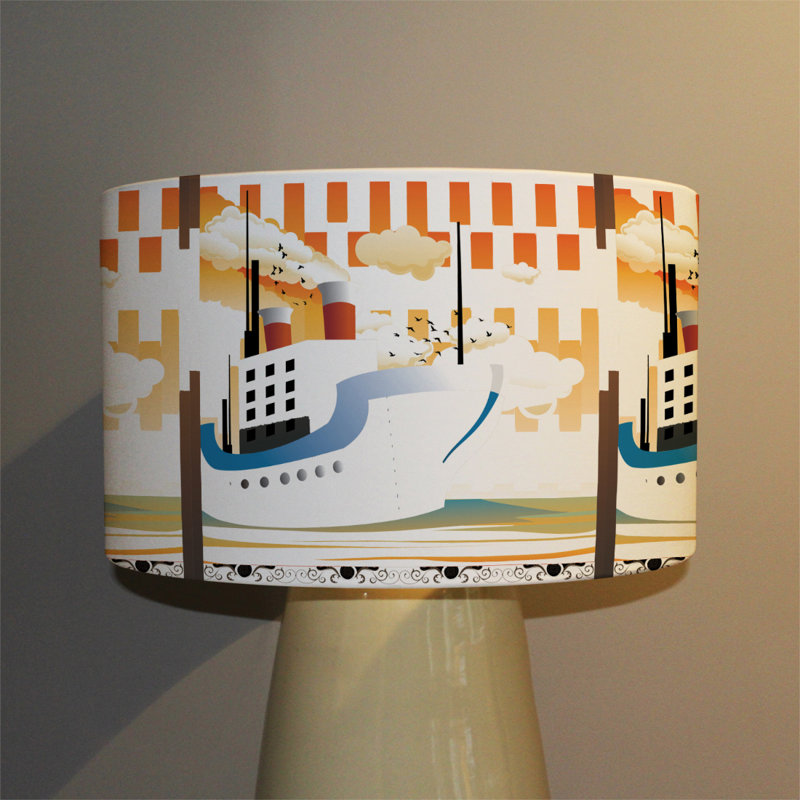 Drum Cotton Lamp Shade ( Uno ), 22cm H x 25cm W x 25cm D