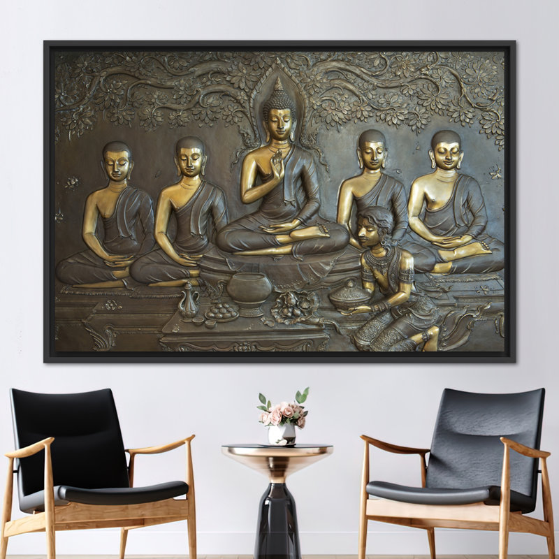 Print on Canvas, Framed Print without Mat, Black, 80 cm H x 110 cm W