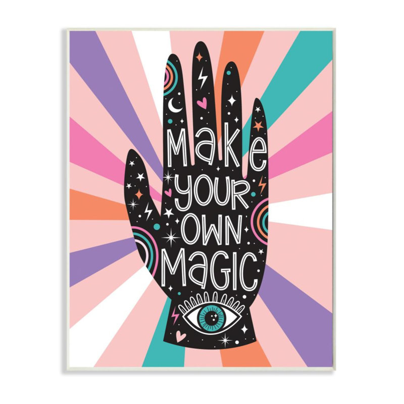 «Make Your Own Magic Expression» par Ilis Avilés - reproduction d'art textuel, H 15 po x l 10 po, Plaque murale