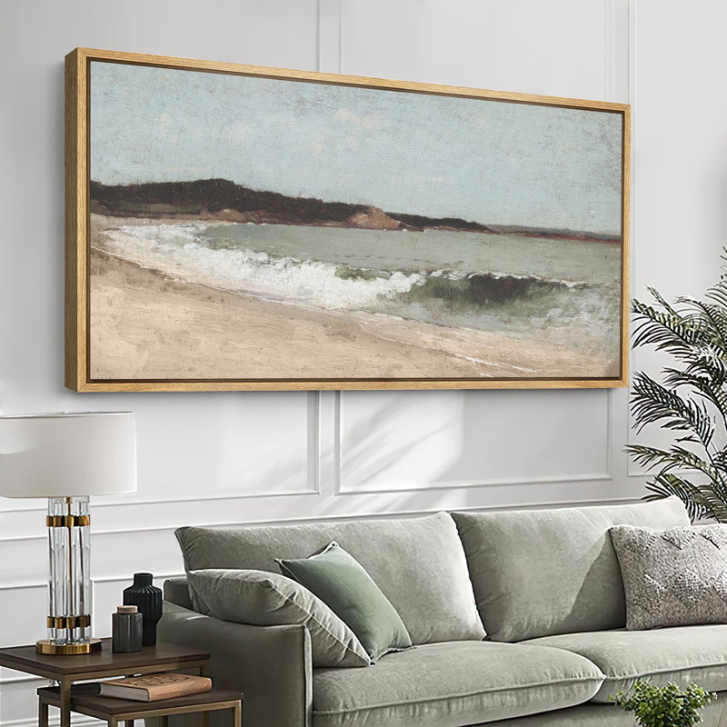 Coastal Beach Coastal Serenity Beachscape Ocean, 30" H x 60" W, Naturel
