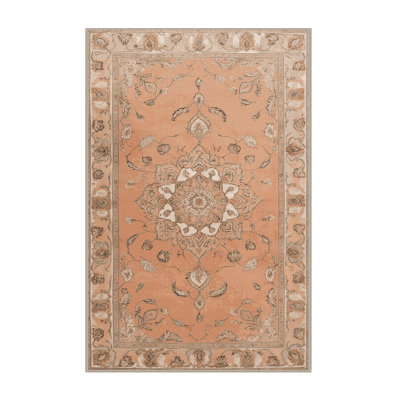 Machine Washable Tabriz Brown Area Rug