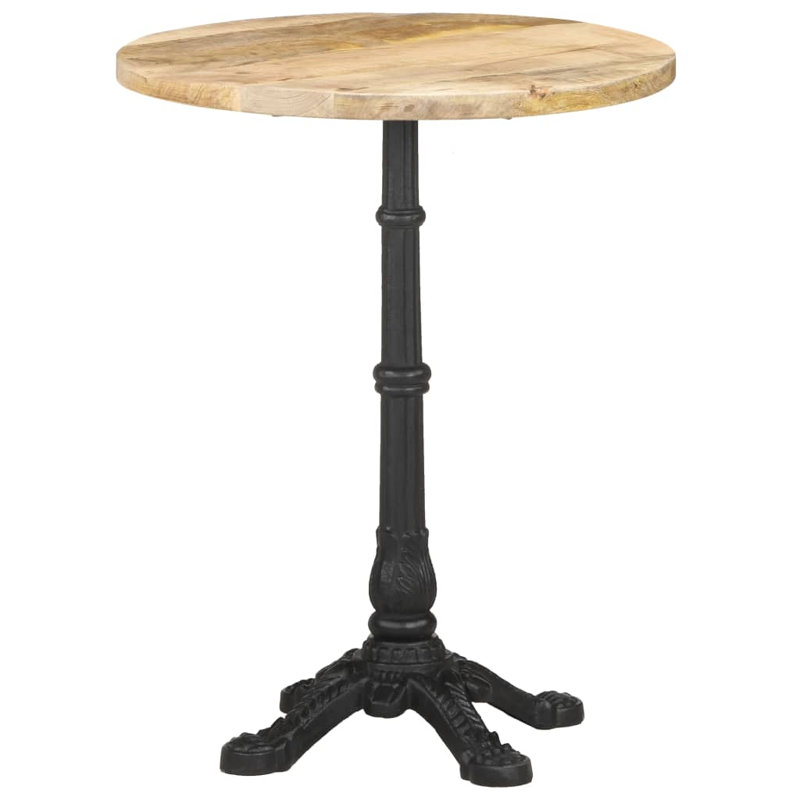 Diamètre de la table bistro vidaXL en bois massif, Ø 60 x 76 cm, 4 legs, Bois de manguier brut