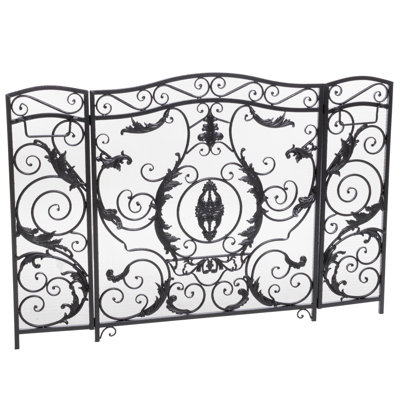 Ornement en fer orné d'un détail fin - l 53,99 po x P 2,01 po H 37 po