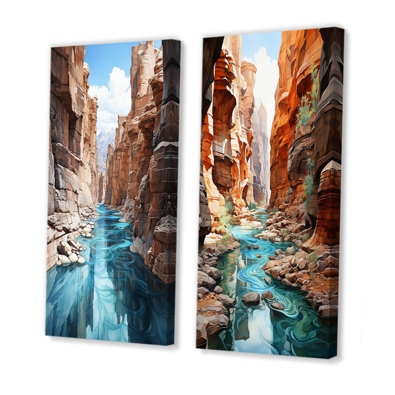 «Canyon Endless Journey VII», 2 pièces sur toile, Toile tendue, H 32 po x l 32 po