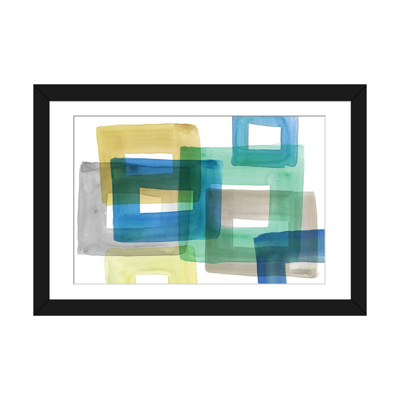 «Rodeo I», reproduction sur toile, H 16 po x l 24 po x P 1 po, Papier d'art encadré noir, Blanc
