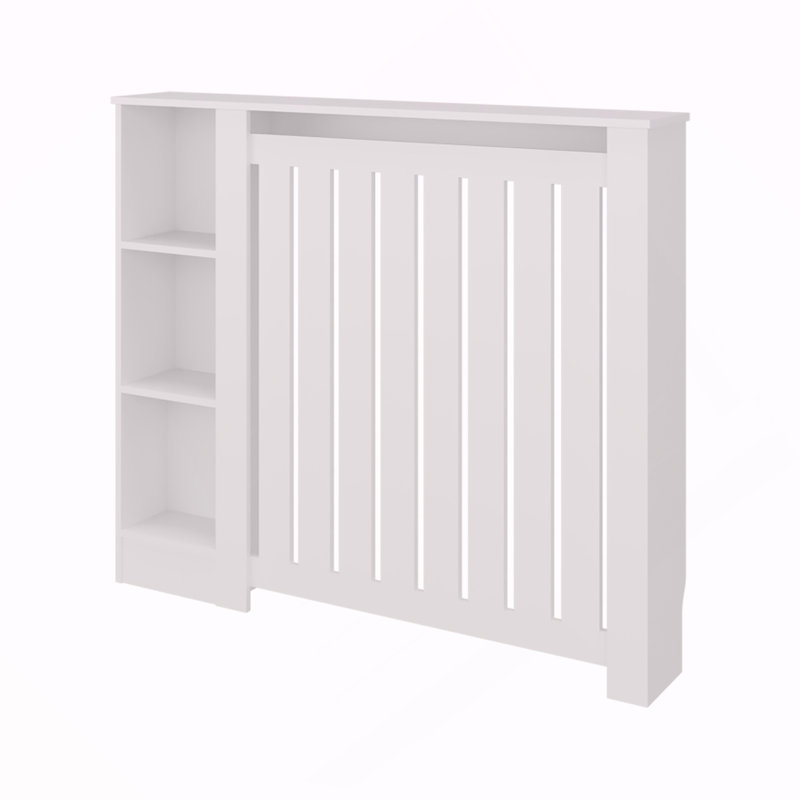 Armoire pour radiateur, 3 tablettes, blanc, White