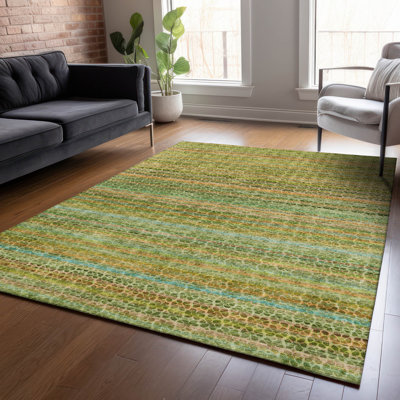 Machine Washable Indoor/Outdoor Oden ACN2155 Striped Rug