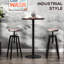 Table de bar industrielle H 42 po - plateau en bois avec revêtement en eau et structure en métal pour différents espaces