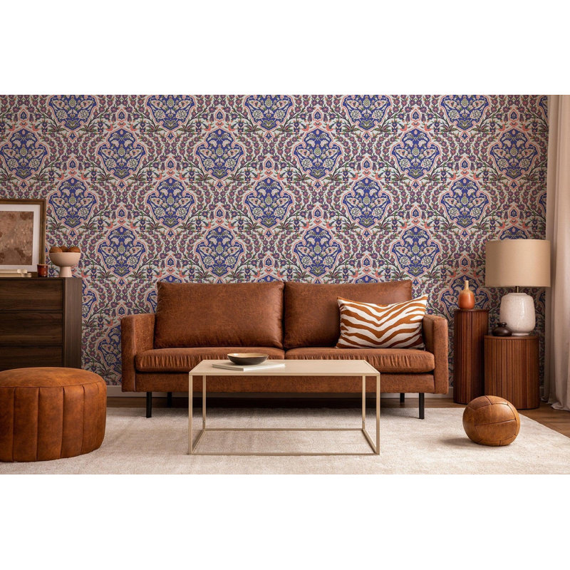 Nomad Ottoman Large 10' L x 24" W Wallpaper Roll, Grays, Peel & Stick