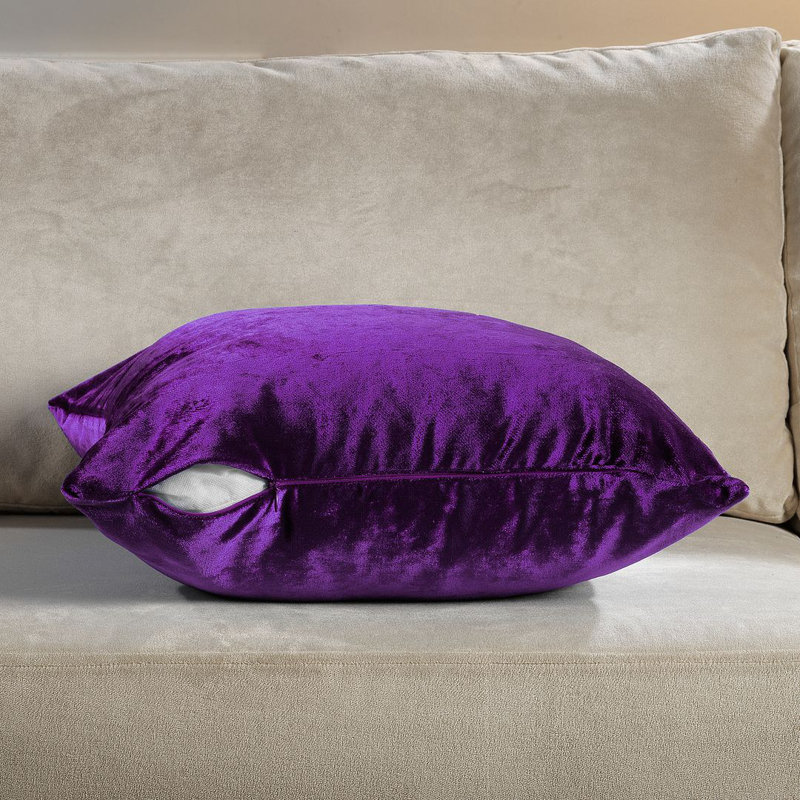 Housse de coussin en velours brillant, Mauve, Rectangular 12"H x 20"W