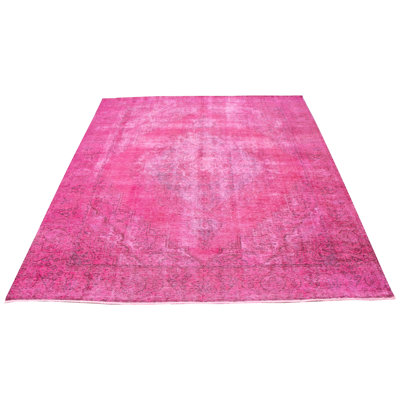 One-of-a-Kind 9'3" X 12'2" New Age Wool Area Rug in Dark Pink