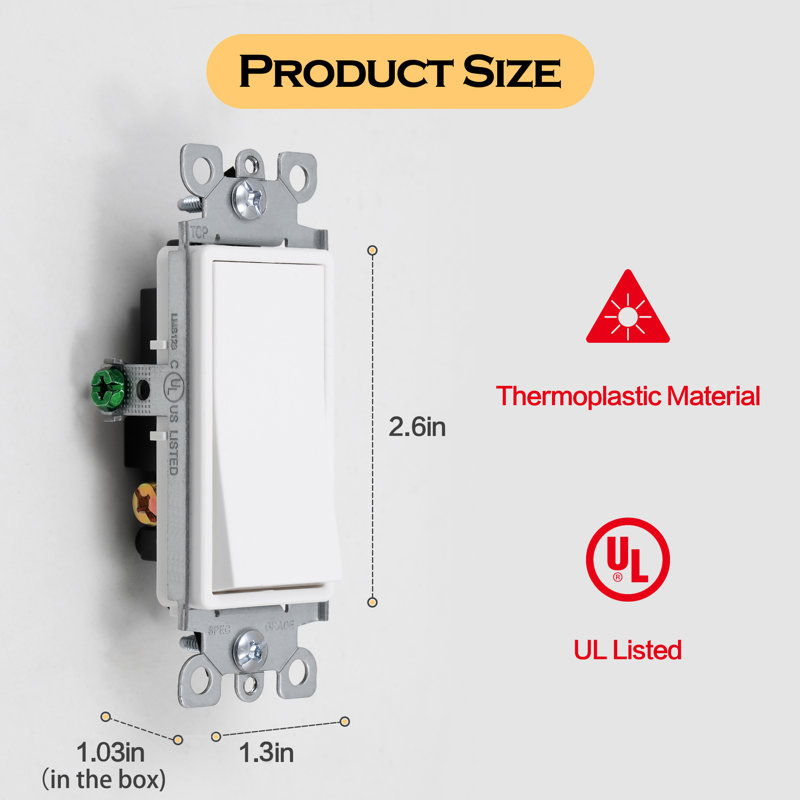 15 Tamper Resistant 3-Way Rocker Light Switch