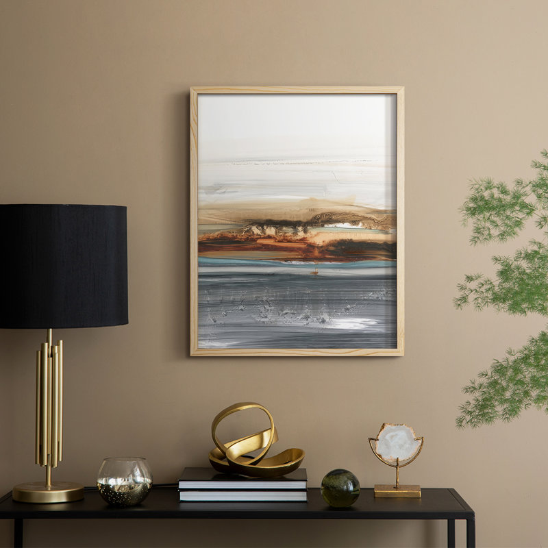 Sienna Dunes II, reproduction encadrée - bois massif, H 21 po x l 17 po, Naturel