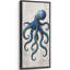 «Blue Octopus Nautical Marine Mosaic Style», reproduction d'art sur toile encadrée-130478537-130478538