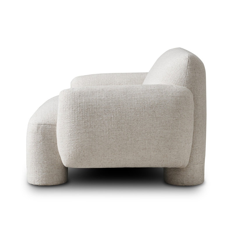 Mingh Tufted Armchair, Cream/Flax Polyester Blend