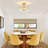 3 - Light Gold Semi Flush Mount Ceiling Light With Water Glass Shade-1508058796