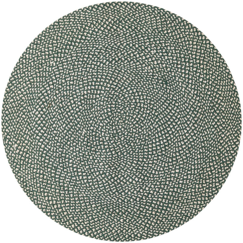 Tapis contemporain Aideen - vert, Rond 4 pi 1 po