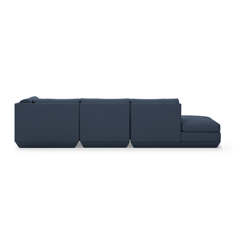 Podium Modular 4-Piece Lounge Sectional B, Right Hand Facing, Hanson Navy
