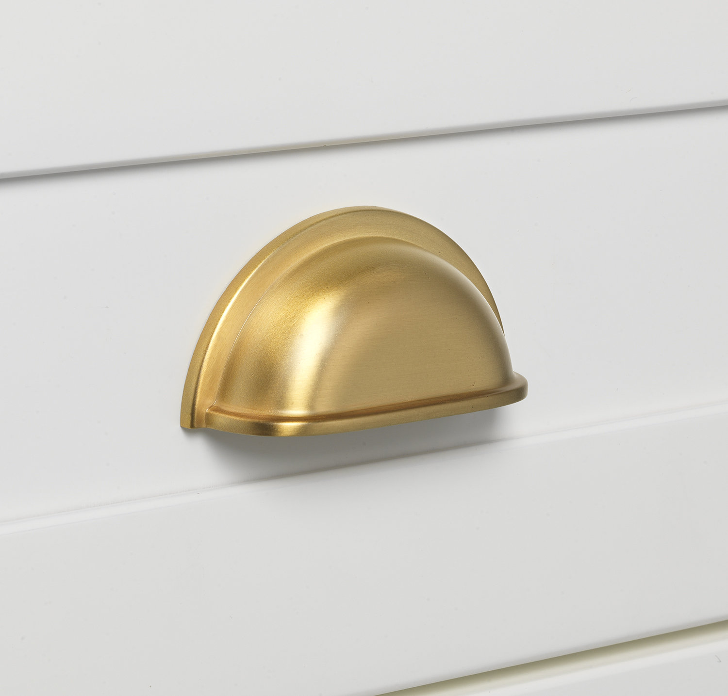 Classic Cup Bin Cabinet Pull, Satin Gold
