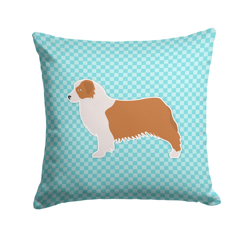 Coussin décoratif intérieur/extérieur carré, H 14 po x l 14 po x P 3 po, Bleu