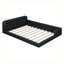 Lit plateforme tapissier moderne avec 2 lampes de lecture-955029167