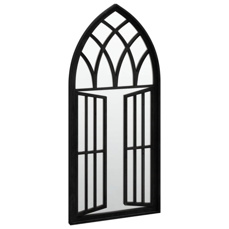 Aashita Metal Flat Wall Mirror, 100cm H x 45cm W, Black
