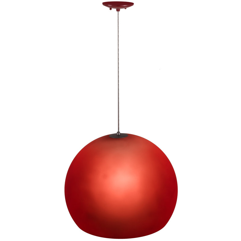 Luminaire suspendu pour dôme simple 1 lumières Fincastle, Rouge