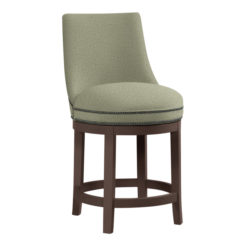 Vesper Upholstered Counter Stool with Solid Wood Frame, Tobacco, Perigold Pierson Sage