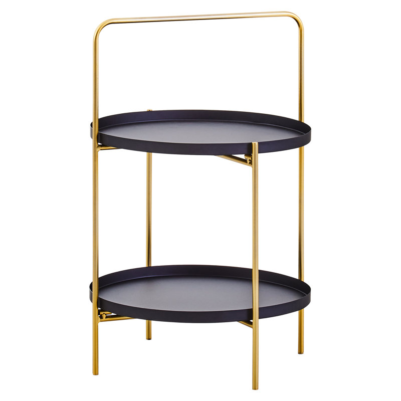 Alexica End Table, Black/Gold, Black