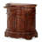 Cortina Traditional Wood & Marble Bedside Chest - Honey Walnut