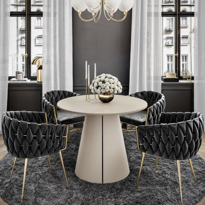 Extendable Dining Table with Steel Base