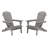 Foldable Outdoor Adirondack Chair Set Of 2 With Pre-Assembled Backrest