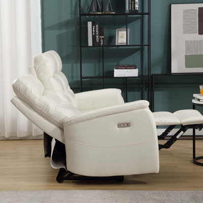Viradis 72.4" W Genuine Leather Power Reclining Sofa