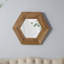 Miroir hexagonal avec cadre en bois-676419337